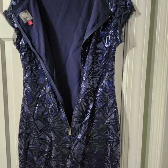 Vince Camuto Navy Sequin Dress Size 12 - Picture 6 of 14
